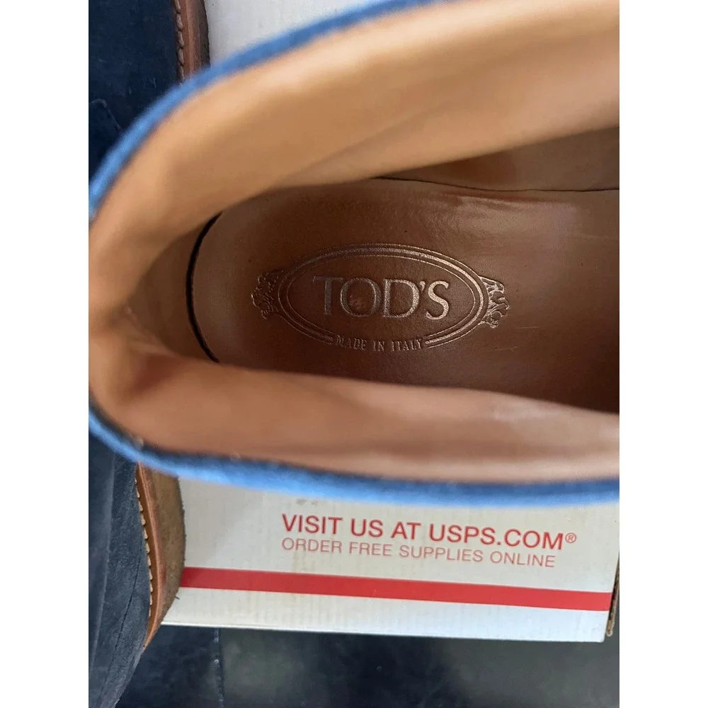 Tods‎ Mens Blue Suede Chukka Boots Gommino Crepe Sole